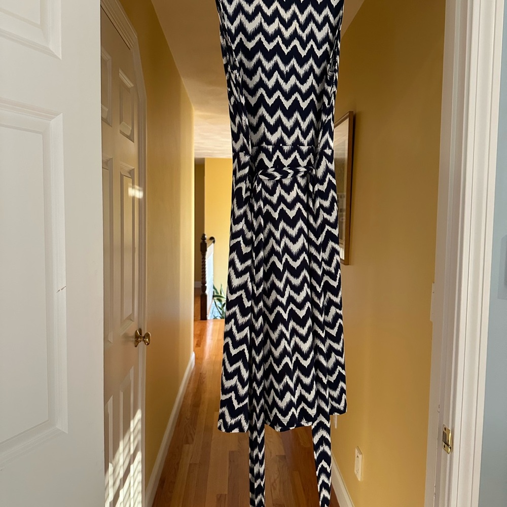 INC International Concepts Black and White Chevron Maxi Dress